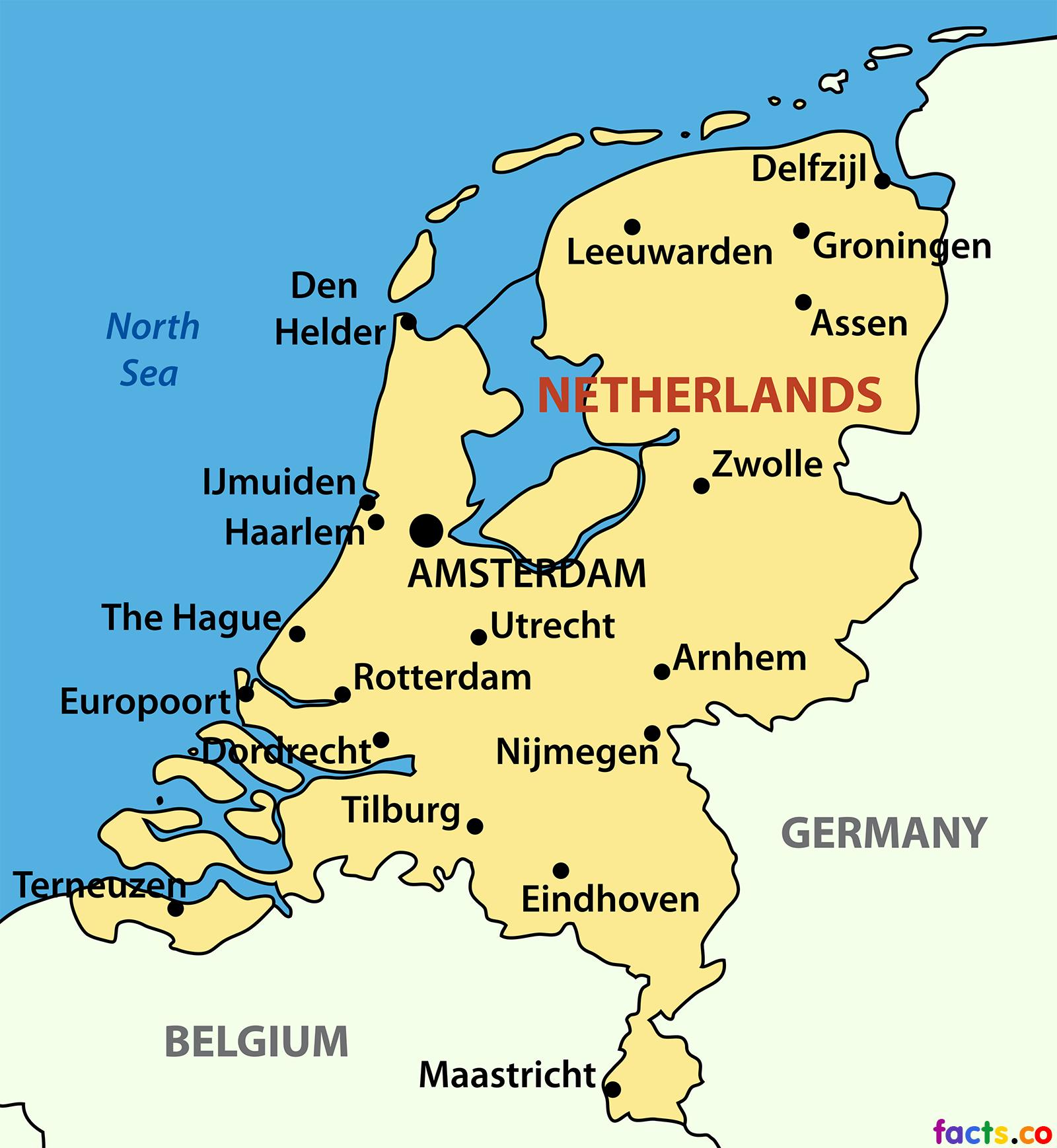 holandija mapa Holandija grad mapu   Mapa Holandije gradova (Zapadne Europe   Evropi) holandija mapa